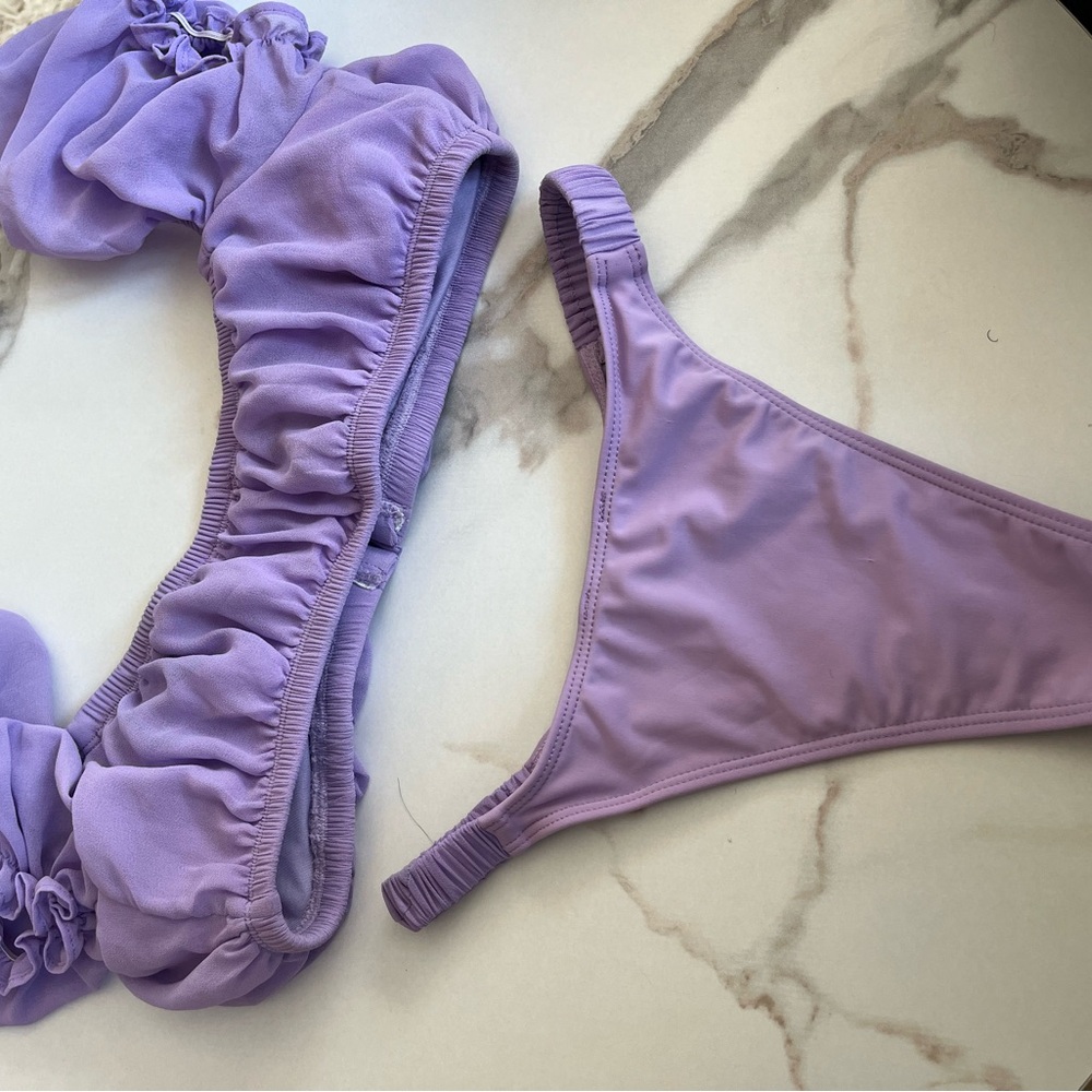 Lavender Ruffled Bikini Set - Picture 2 of 6